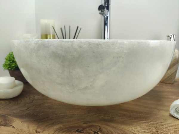 Накладная раковина из оникса Indo Bowl white Medium TinLip BO-00510/1 фото