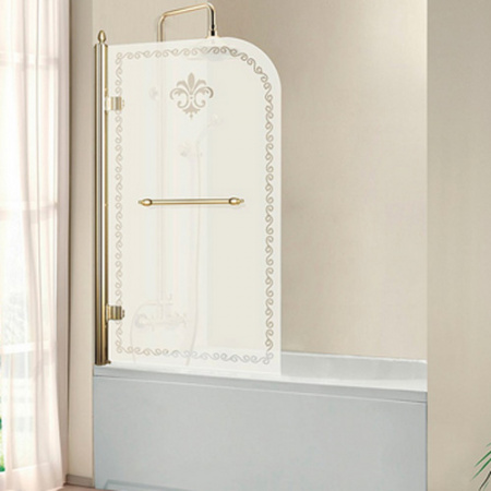 Шторка для ванны распашная Cezares Retro RETRO-V-1-80/145-PP-G-L матовое стекло фото