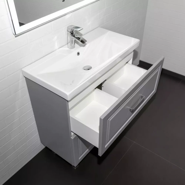 Тумба напольная с раковиной Comforty Бросно-80Н2 00-00021590CF альпийский иней фото