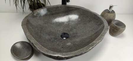 Накладная раковина из речного камня RS0849 (60*52*15) фото
