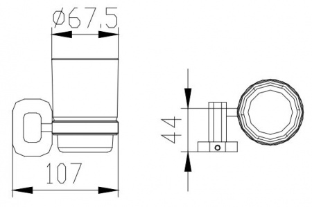 Стакан для зубных щеток подвесной Kaiser Oval KH-2045 фото