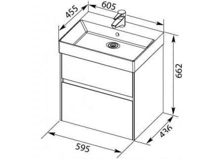 Тумба с раковиной Aquanet Бруклин 60 00212596 фото