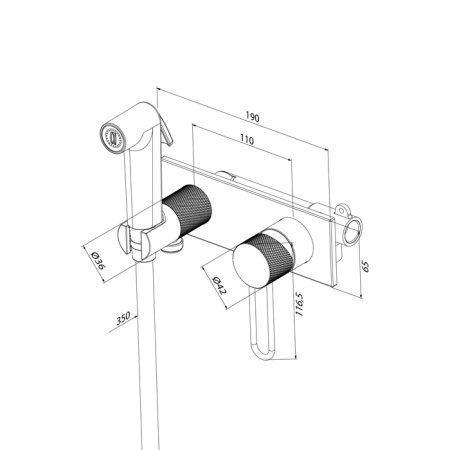 Гигиенический душ со смесителем Iddis Duna DUNMGV0i08 матовое золото фото