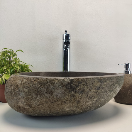 Накладная раковина из речного камня RS0933 (50*35*15) фото