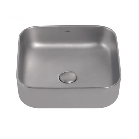 Накладная раковина Abber Rechteck AC2211MS 38x38 серебро матовое фото