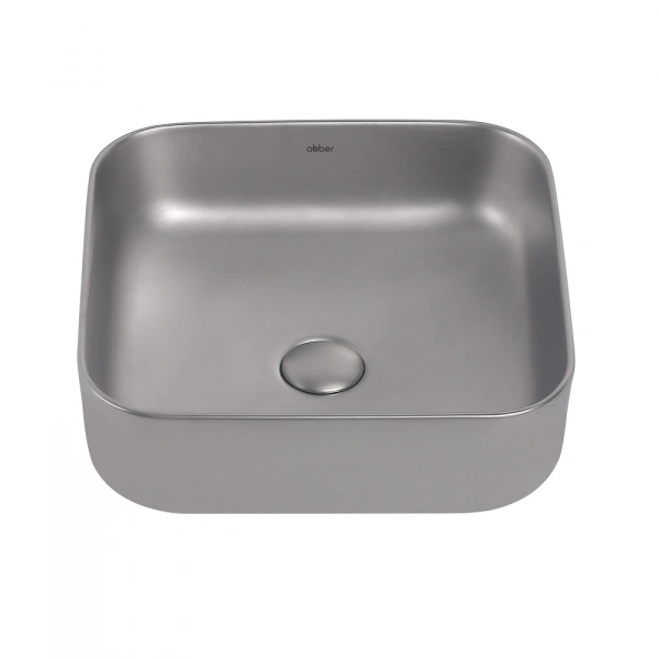 Накладная раковина Abber Rechteck AC2211MS 38x38 серебро матовое фото