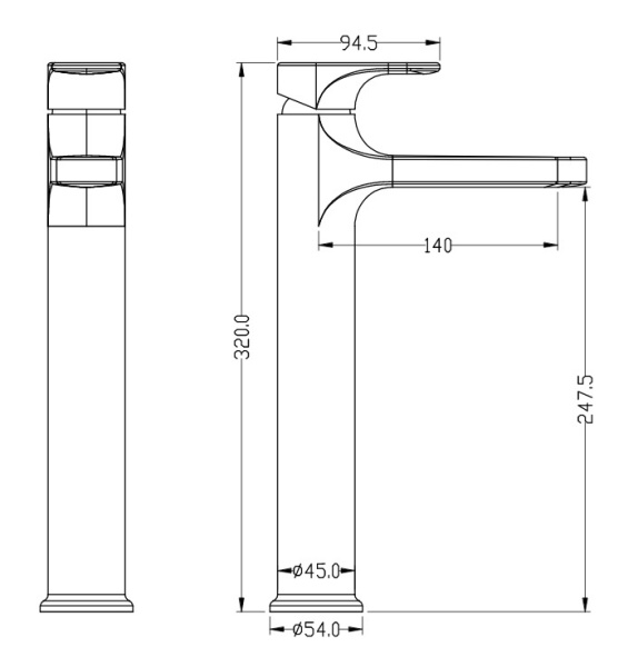 Высокий смеситель для раковины Boheme Spectre 452-BR фото