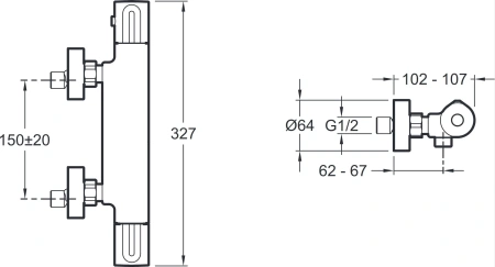 Термостатический смеситель для душа Jacob Delafon Metro E24394-BL черный фото