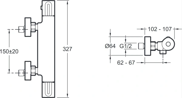 Термостатический смеситель для душа Jacob Delafon Metro E24394-BL черный фото