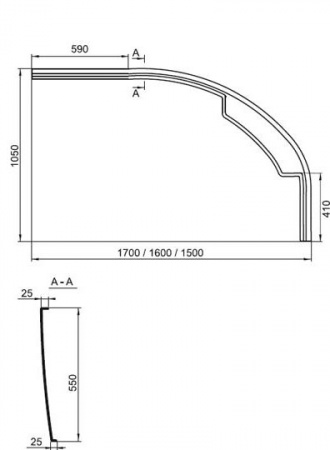 Панель для ванны Ravak Rosa II CZ21200A00 170 см L фото
