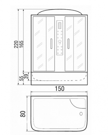 Душевая кабина River Temza 150/150/55 MT фото