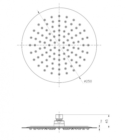 Верхний тропический душ Lemark LM9481S 25 см фото