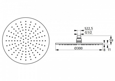 Верхний тропический душ 300 мм Ideal Standard IdealRain B9443AA фото