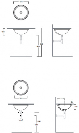 Раковина встраиваемая Simas Top e lavabi d'Arredo S54 bi фото