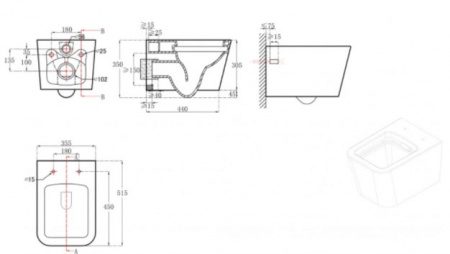 Унитаз подвесной Bravat Manno C21201UW-RUS с сиденьем soft close фото