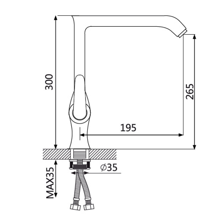 Смеситель для кухни Oute T27 Т2713В фото