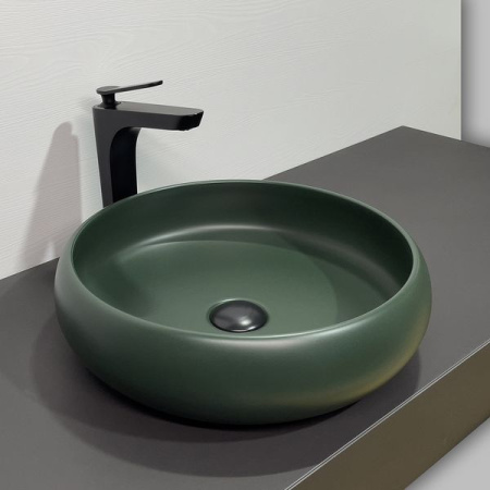 Накладная раковина Comforty 114MDG 00-00012529 41x41 темно-зеленая матовая фото