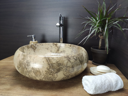 Раковина из мрамора Indo Donut Champur Medium DM-00236 фото