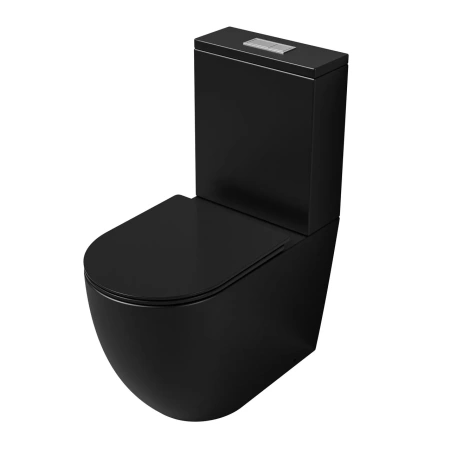 Унитаз напольный Grossman Tornado GR-4494BMSQ с сиденьем, черный матовый фото