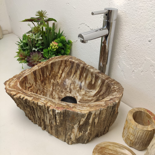 Накладная раковина из окаменелого дерева Fossil Basin OD-01244 (37*33*15) фото