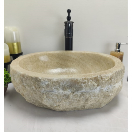 Накладная раковина из оникса Indo Erozy Yellow EO-00041 фото