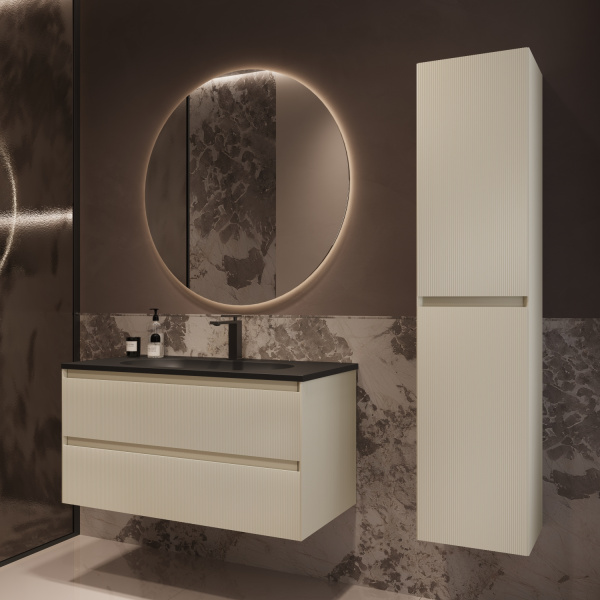 Тумба под раковину Vincea Welle 100 VMC-2WL100MBG M.Beige Soft-touch фото