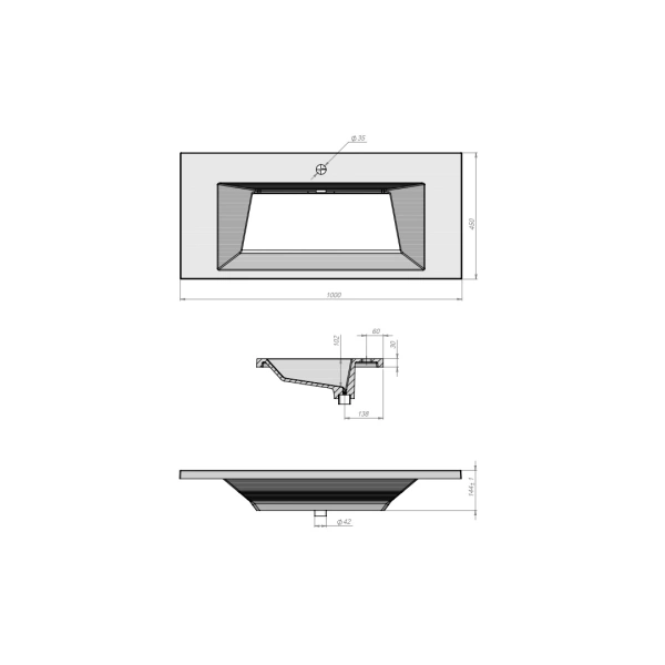 Раковина Uperwood Next 100 RNext100wg фото