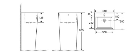 Напольная раковина Cerutti SPA Vito CT7663 44x38 фото