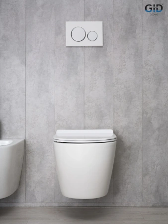 Подвесной унитаз безободковый Gid Tr2122b с сиденьем фото