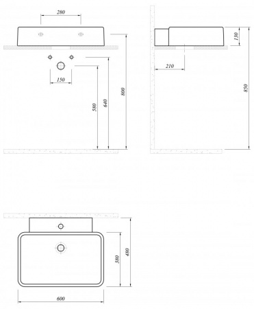 Накладная раковина Cezares Zero CZR-150 фото