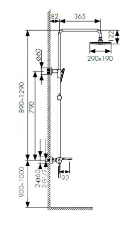 Душевая система (стойка) с термостатом Kaiser Elite 01182 хром фото