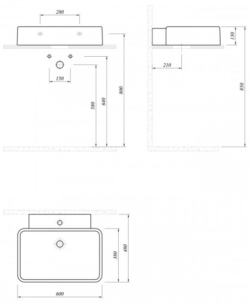 Накладная раковина Cezares Zero CZR-150 фото