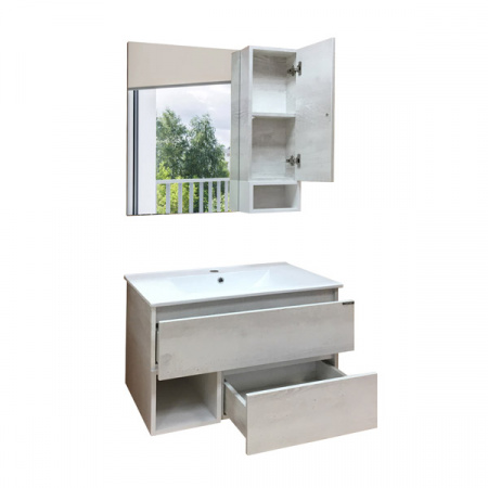 Тумба Comforty Турин-75 дуб белый с раковиной Comforty 75E фото