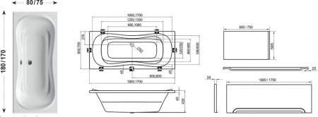 Акриловая ванна Ravak Campanula II CA21000000 170х75 фото