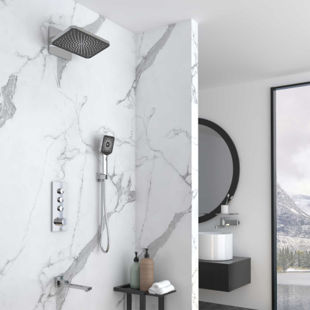Душевая система скрытого монтажа с термостатом Vincea Inspire VSFW-433TI4CH хром фото
