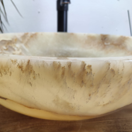 Накладная раковина из оникса Bowl Yellow Medium TinLip BO-00976 (45*45*15) фото