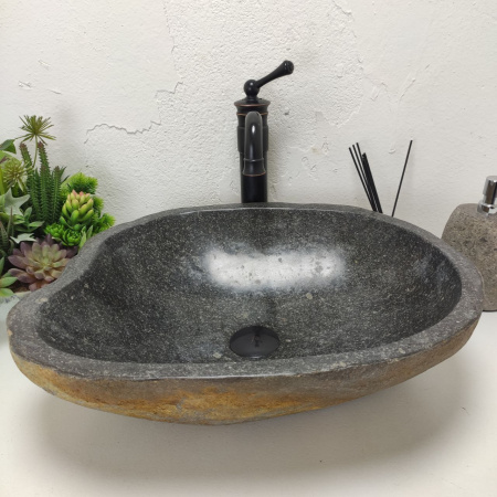 Накладная раковина из речного камня RS01468 (51*43*16) C2 фото