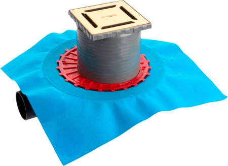 Душевой трап Berges Wasserhaus Zentrum Norma 092362 10x10 см, золото фото