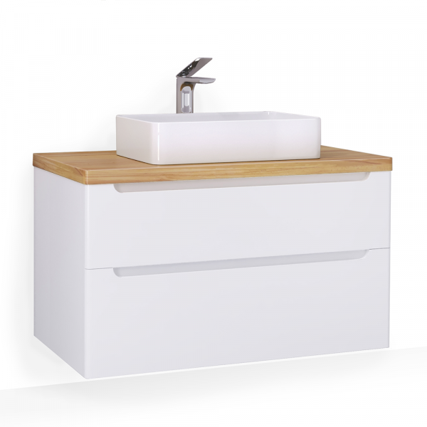 Тумба под раковину Jorno Wood Wood.01.100/P/W 100 см белый фото