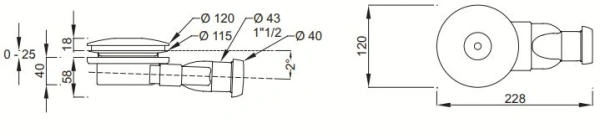 Сифон для душевого поддона Jacob Delafon E78168-CP хром фото