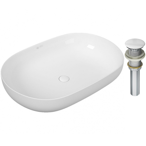 Накладная раковина с донным клапаном OWL 1975 Oval OWLB191009 61x41 фото