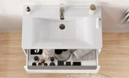 Тумба под раковину Акватон Хоуп 80 1A287301HP2B0 белая матовая фото