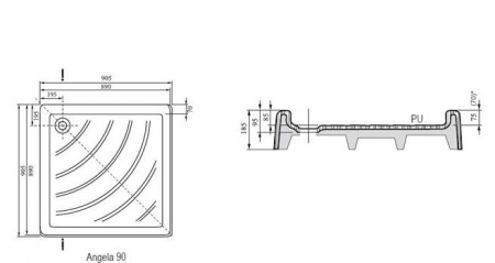 Поддон Ravak Angela-90 PU A007701120 фото