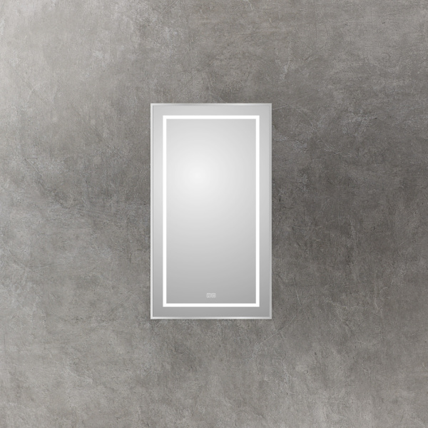 Зеркало с подсветкой, сенсорным выключателем и подогревом BelBagno SPC-KRAFT-500-900-LED-TCH-WARM 50x90 сатин фото