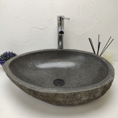 Накладная раковина из речного камня RS01181 (56*41*15) фото