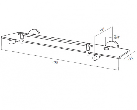 Стеклянная полка Am.Pm Bliss A5534764 53 см фото