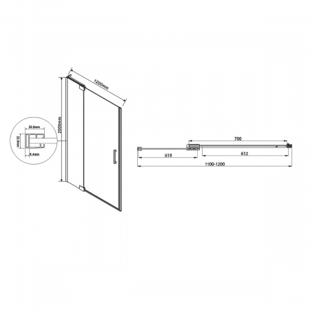 Душевая дверь Vincea Extra VDP-1E1112CL 110 см фото