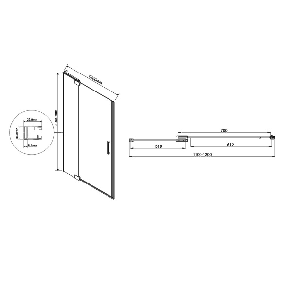 Душевая дверь Vincea Extra VDP-1E1112CL 110 см фото