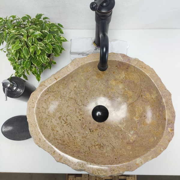 Накладная раковина из мрамора Erozy Red EM-00938 (51*41*15см) фото