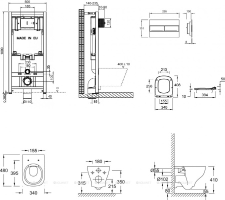 Унитаз c инсталляцией Jacob Delafon Struktura compact E21747RU-00 фото